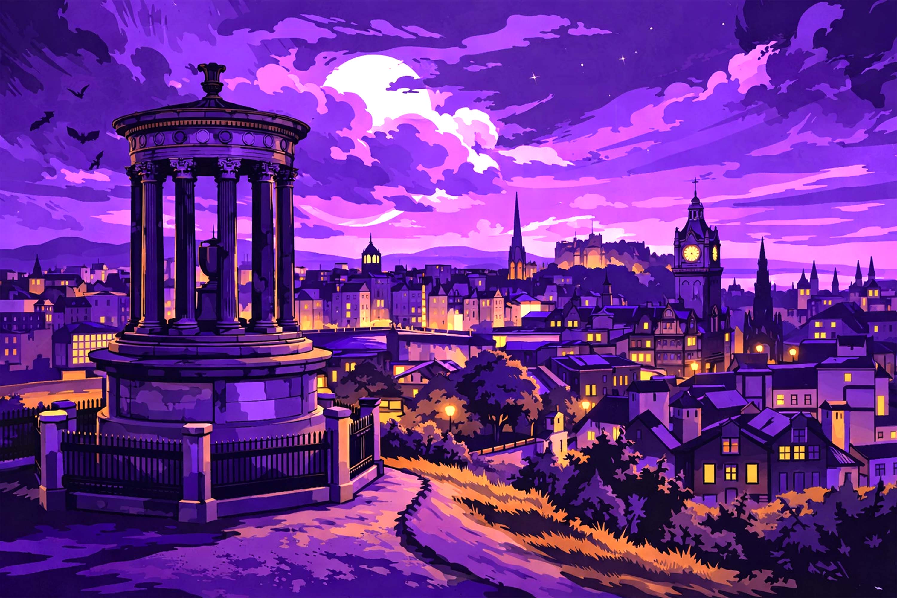 edinburgh skyline at dusk
