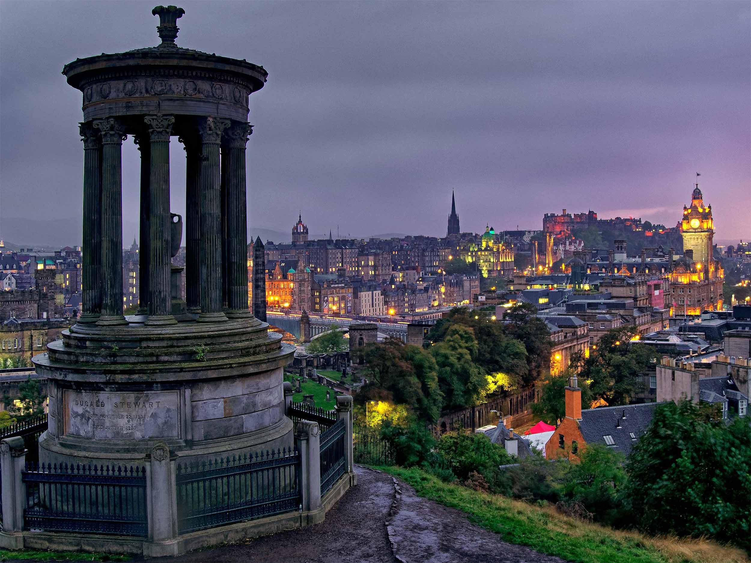 A photo of Edinburgh city from the vantage point of Calton Hill